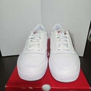 Reebok White Sneakers with Red Logo Detail